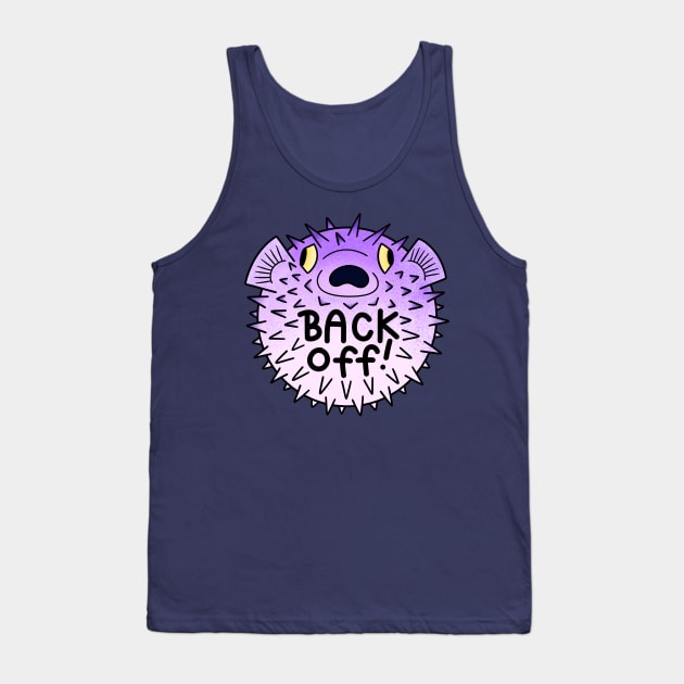 Back off! Purple Puffer Fish Tank Top by Christine Parker & Co